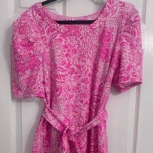 Lilly Pulitzer bright pink patterned dress
